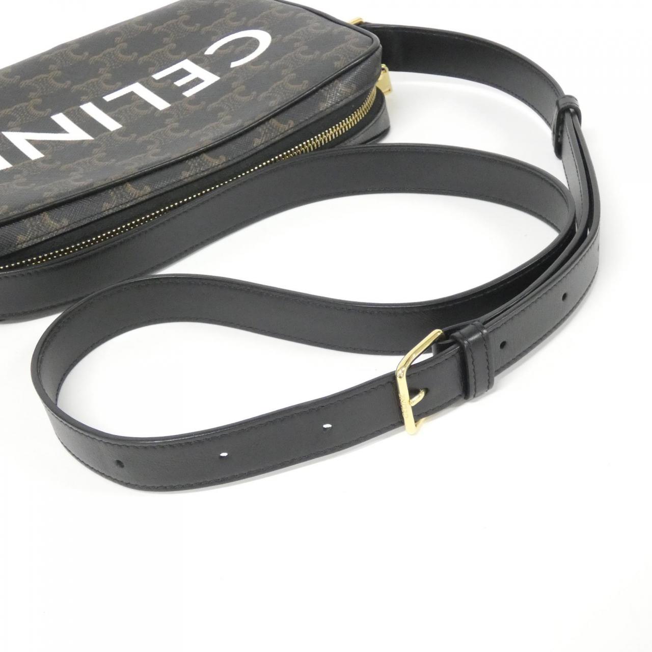 セリーヌ ミディアムメッセンジャー トリオンフキャンバス カーフ ショルダーバッグ