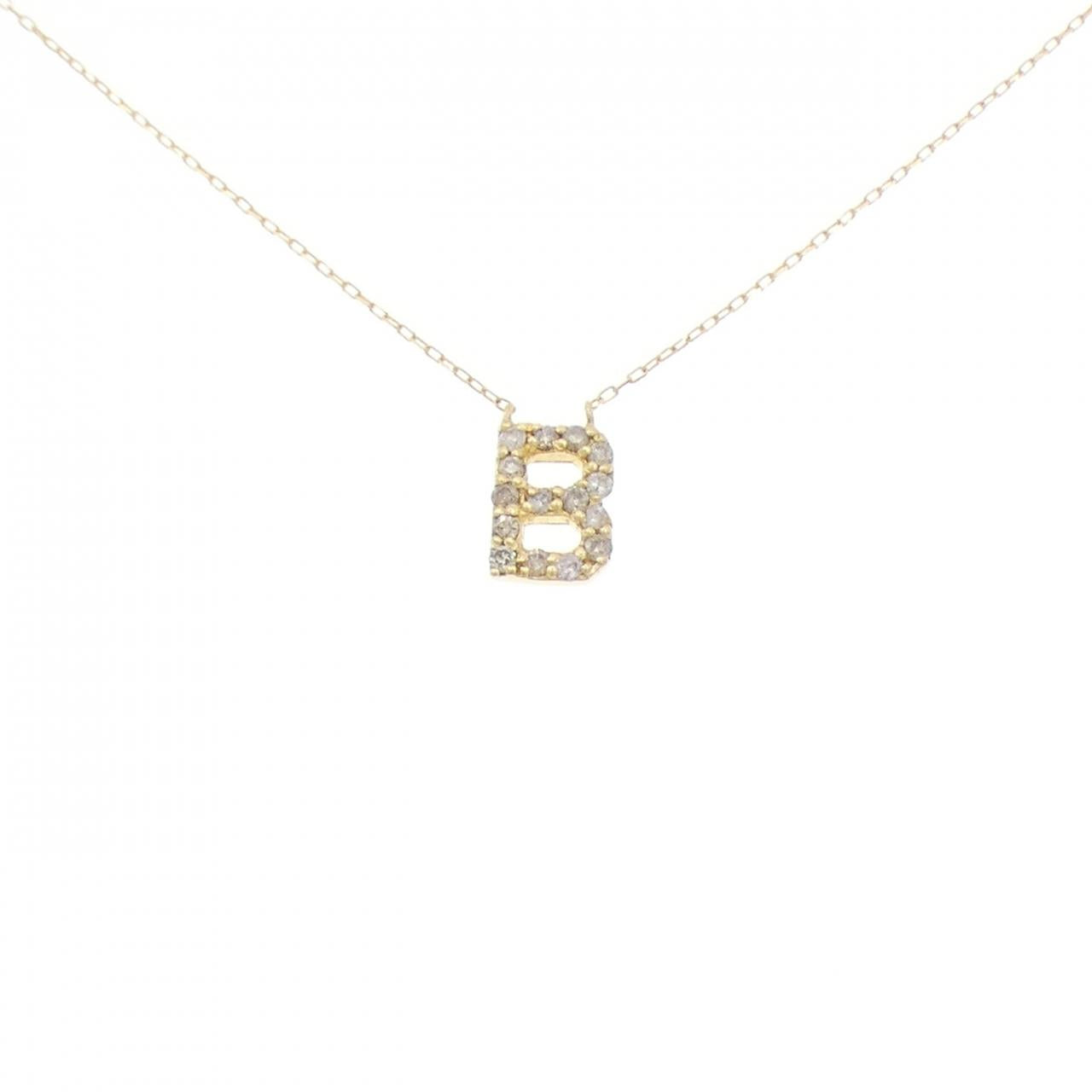 Au750イニシャルBダイヤモンドネックレス