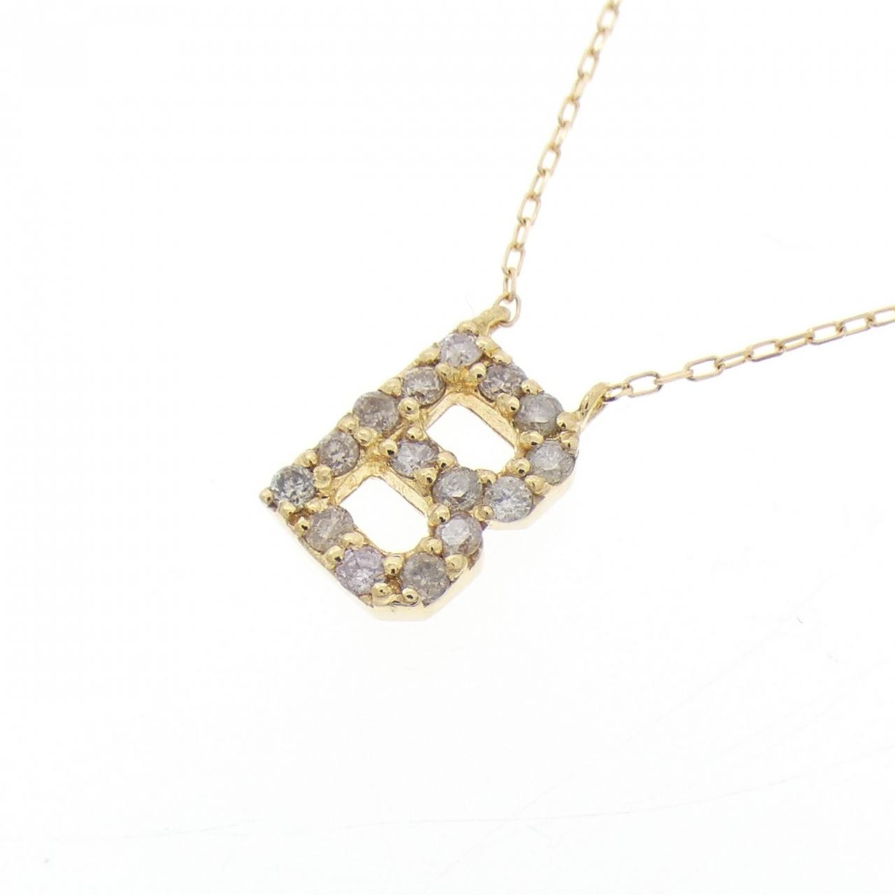 Au750イニシャルBダイヤモンドネックレス