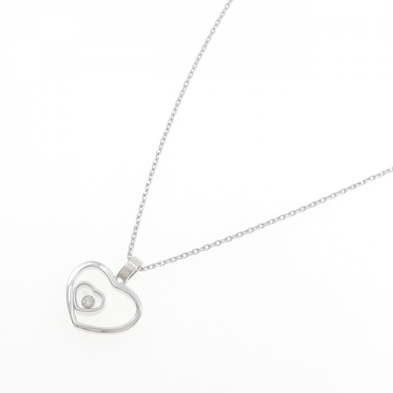 ショパール ハッピー ハーツ 750 ホワイト ゴールド ダイヤモンド ネックレス