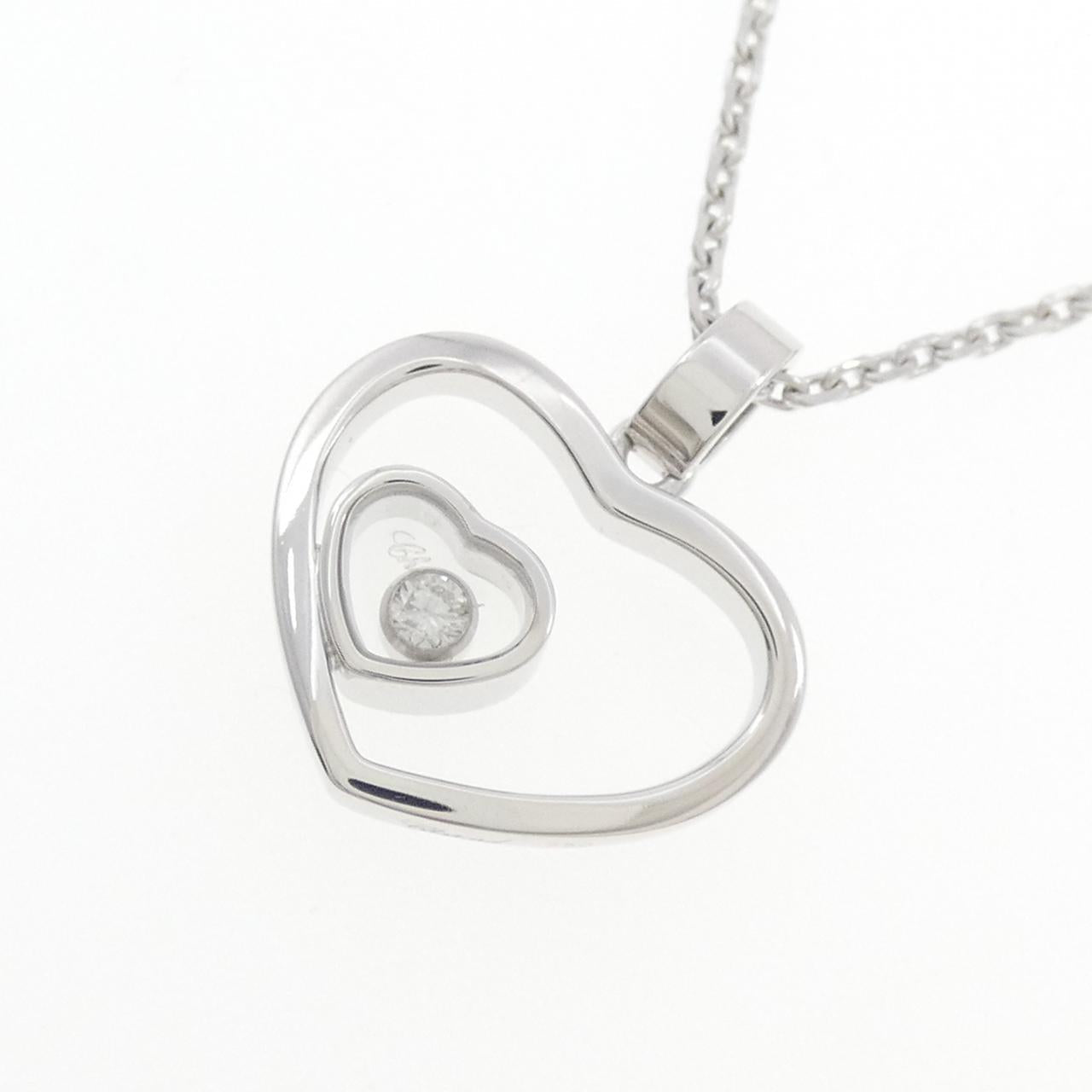 ショパール ハッピー ハーツ 750 ホワイト ゴールド ダイヤモンド ネックレス
