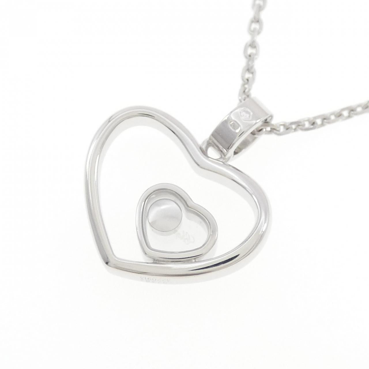 ショパール ハッピー ハーツ 750 ホワイト ゴールド ダイヤモンド ネックレス