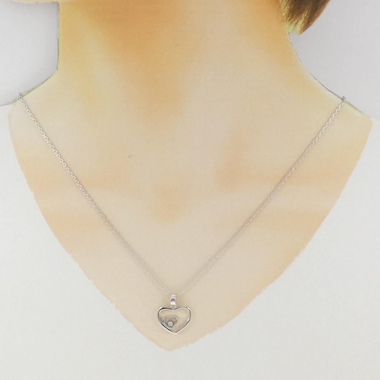 ショパール ハッピー ハーツ 750 ホワイト ゴールド ダイヤモンド ネックレス