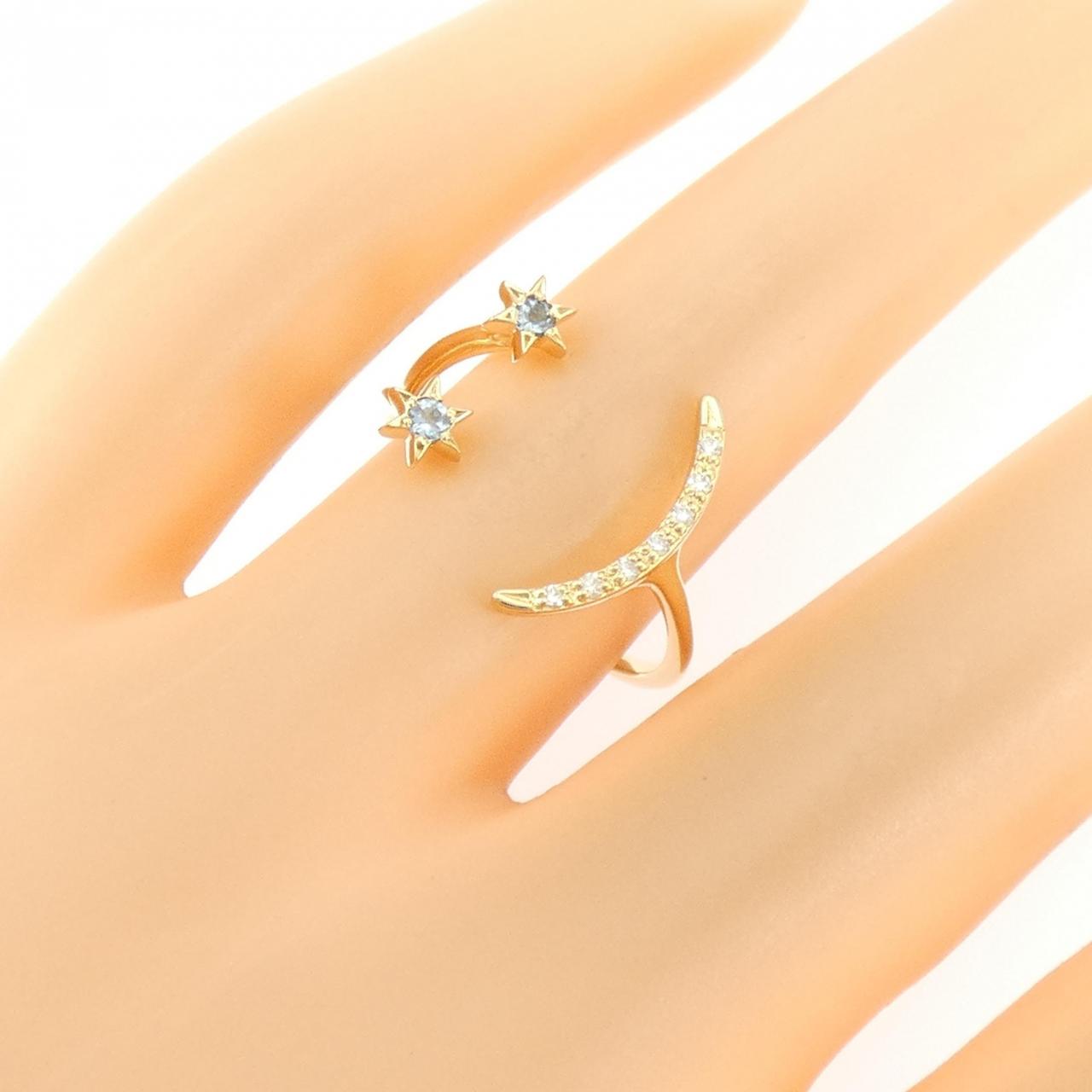 スタージュエリー アクアマリン K18 ダイヤモンド リング