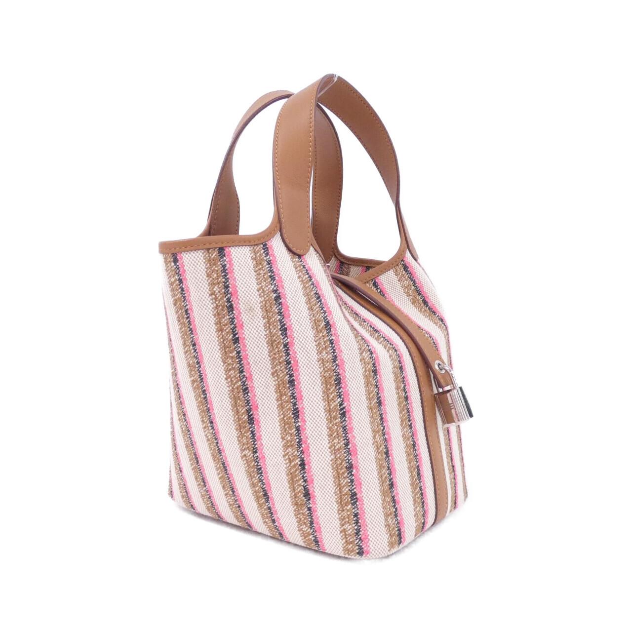 エルメス COUVERTURE LIGNES ピコタンロックPM トワルアッシュ スイフト ハンドバッグ