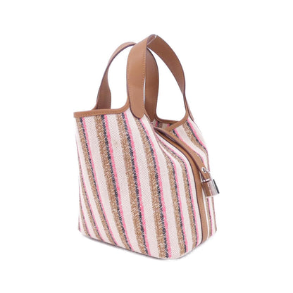 エルメス COUVERTURE LIGNES ピコタンロックPM トワルアッシュ スイフト ハンドバッグ