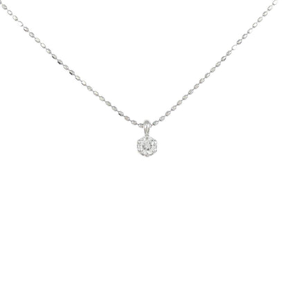 PT900 PT850 プラチナ ソリティア ダイヤモンドネックレス 0.1ct
