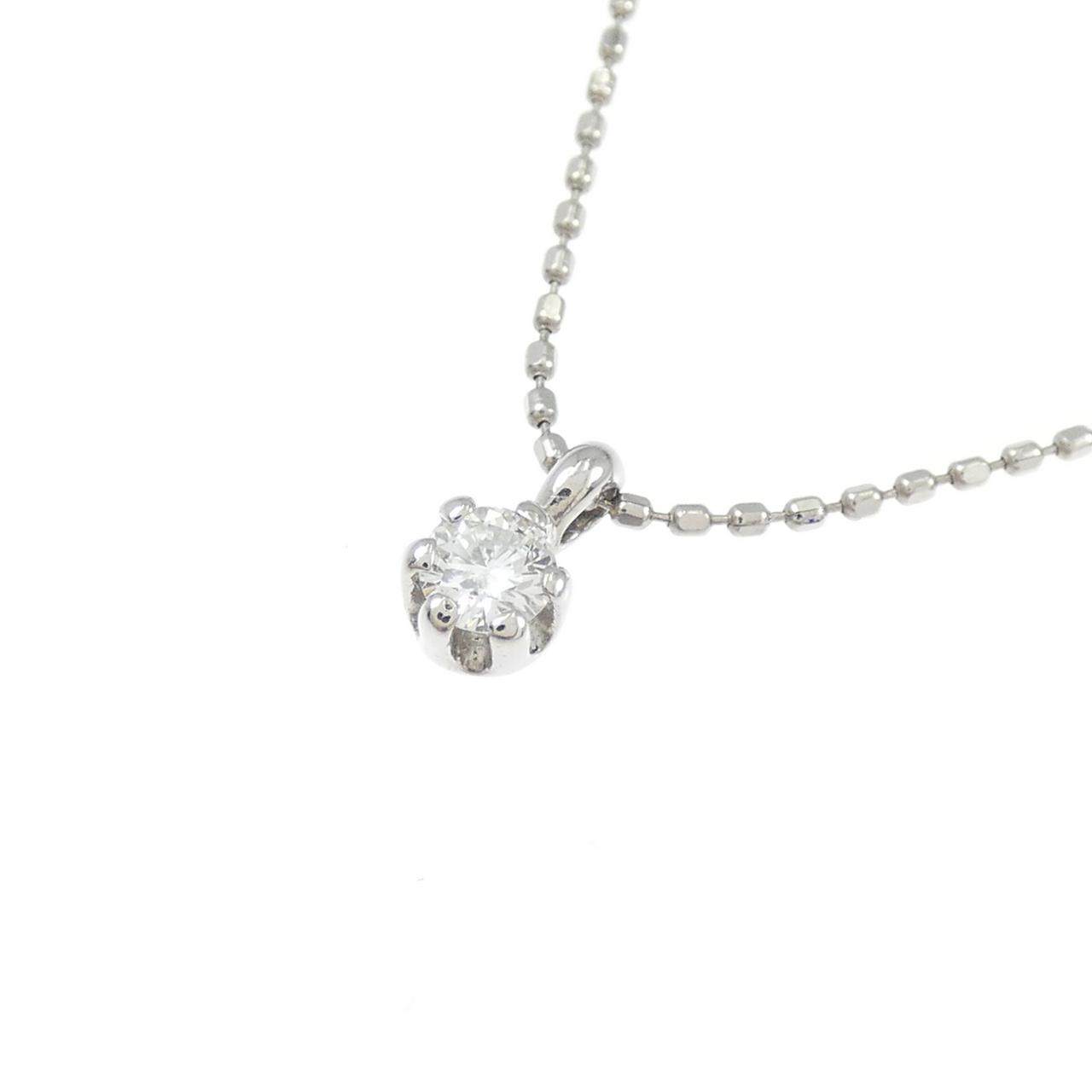 PT900 PT850 プラチナ ソリティア ダイヤモンドネックレス 0.1ct