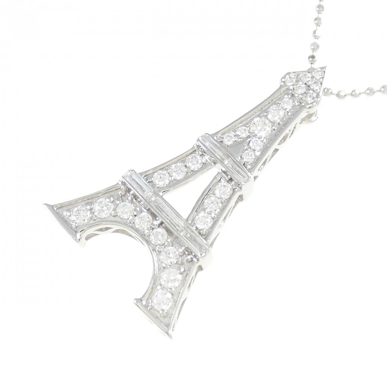 Au750 ホワイト ゴールド ダイヤモンド ネックレス