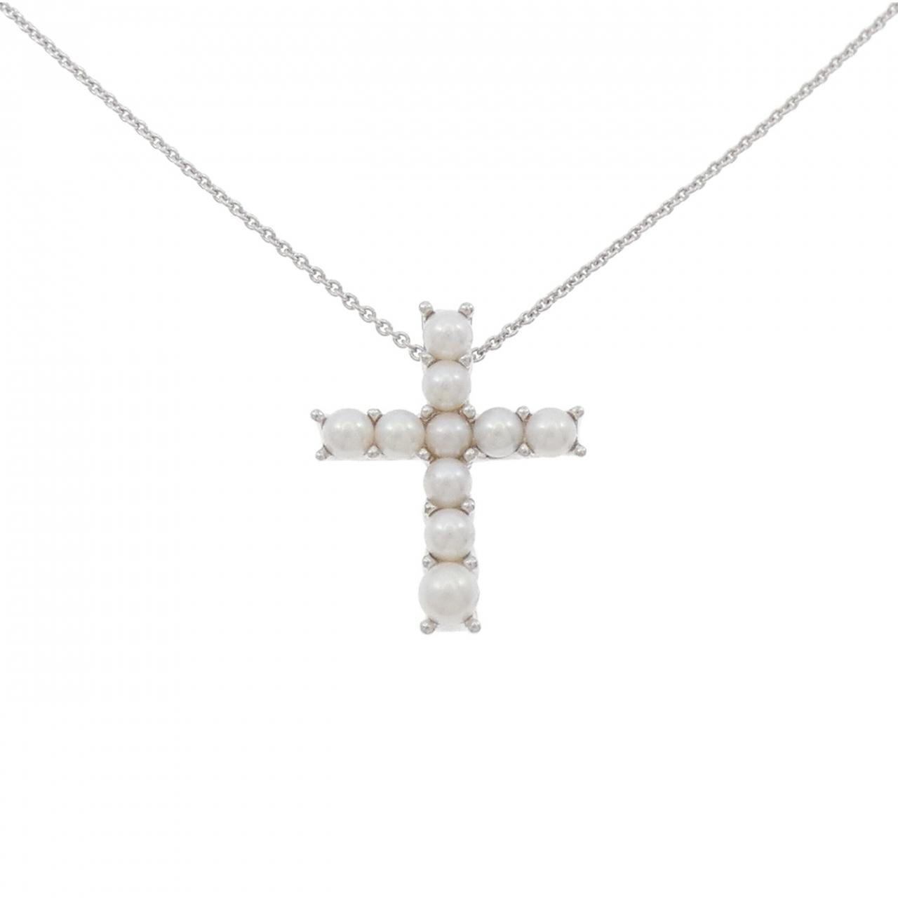 ミキモト K18 ホワイト ゴールド アコヤ パール ネックレス