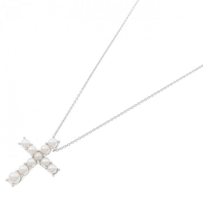 ミキモト K18 ホワイト ゴールド アコヤ パール ネックレス