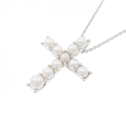 ミキモト K18 ホワイト ゴールド アコヤ パール ネックレス