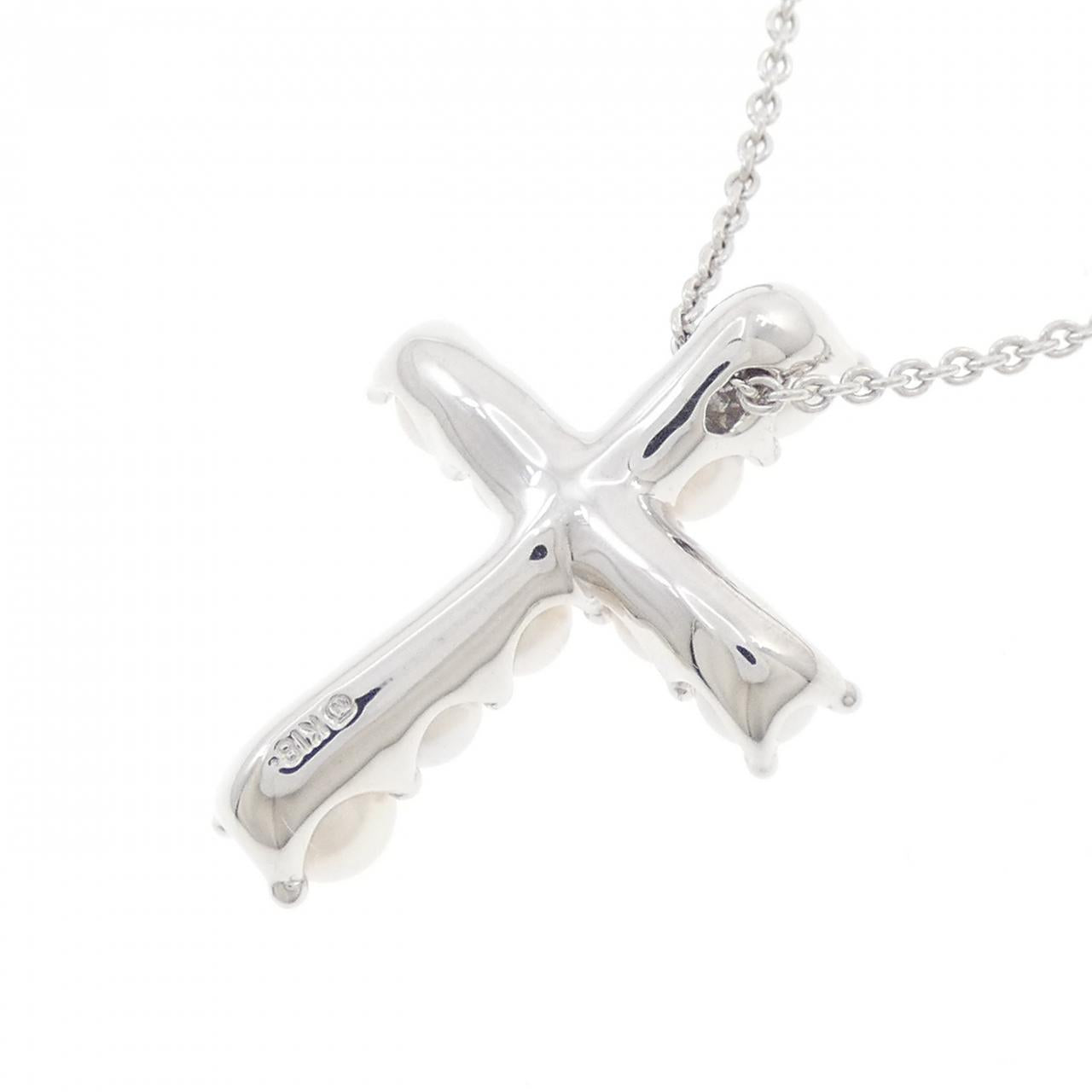 ミキモト K18 ホワイト ゴールド アコヤ パール ネックレス