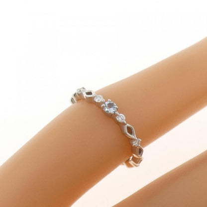 4℃ K10ホワイトゴールド アクアマリン ダイヤモンド リング