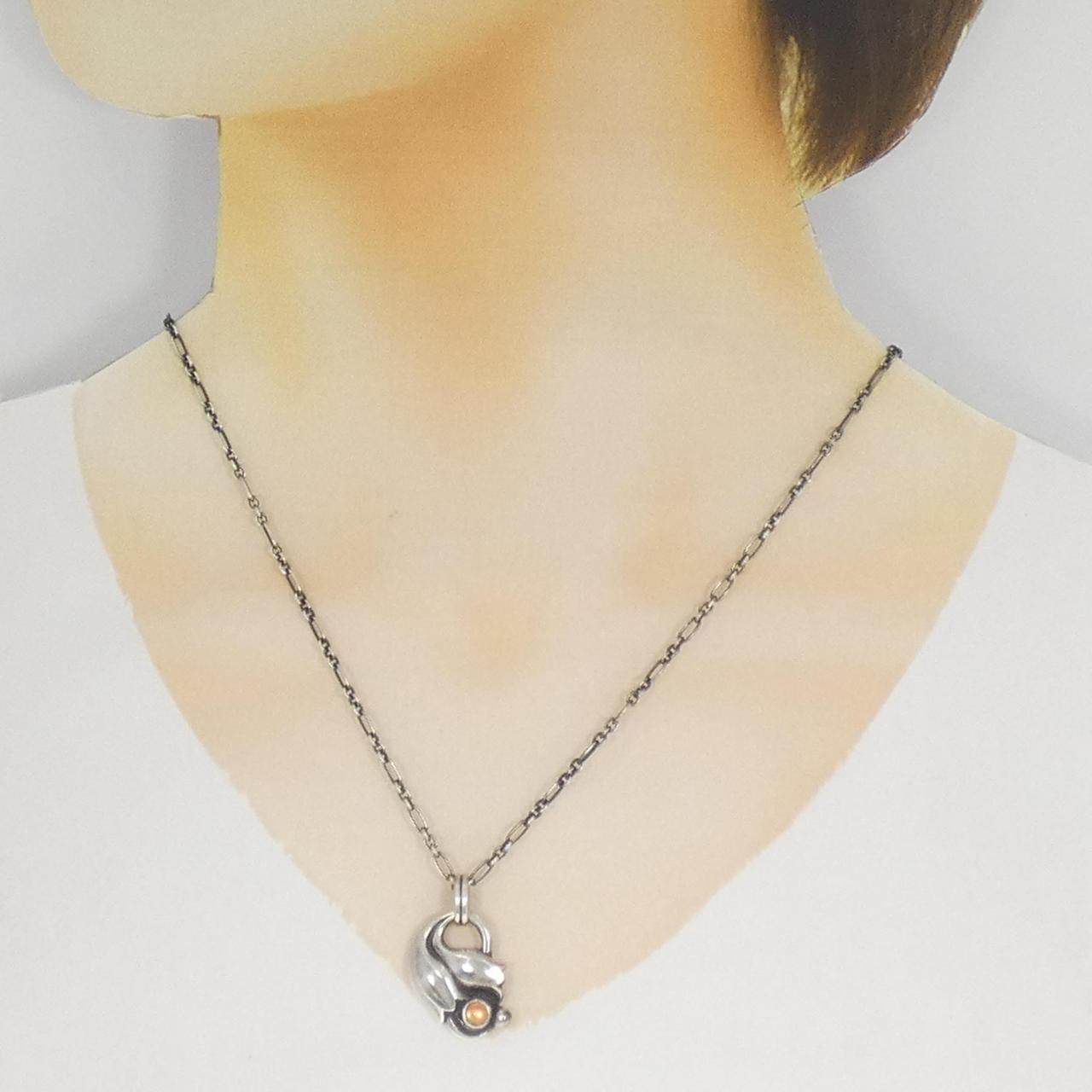 ジョージジェンセン 925シルバー チューリップ クオーツ ネックレス