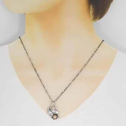 ジョージジェンセン 925シルバー チューリップ クオーツ ネックレス