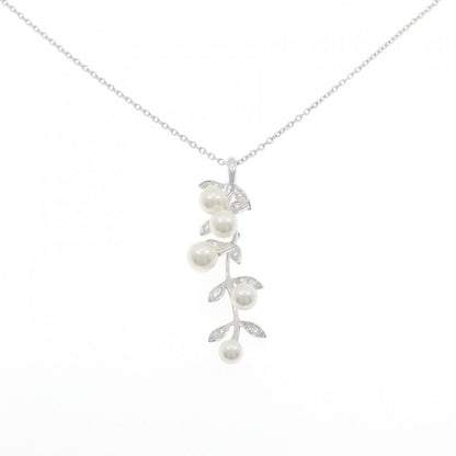 ミキモト PP-1923MU K18 ホワイト ゴールド アコヤ パール ダイヤモンド ネックレス