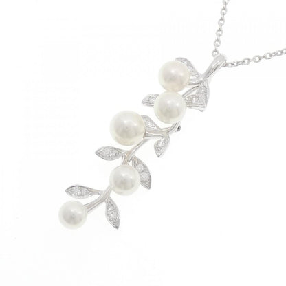 ミキモト PP-1923MU K18 ホワイト ゴールド アコヤ パール ダイヤモンド ネックレス