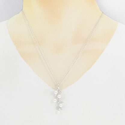 ミキモト PP-1923MU K18 ホワイト ゴールド アコヤ パール ダイヤモンド ネックレス