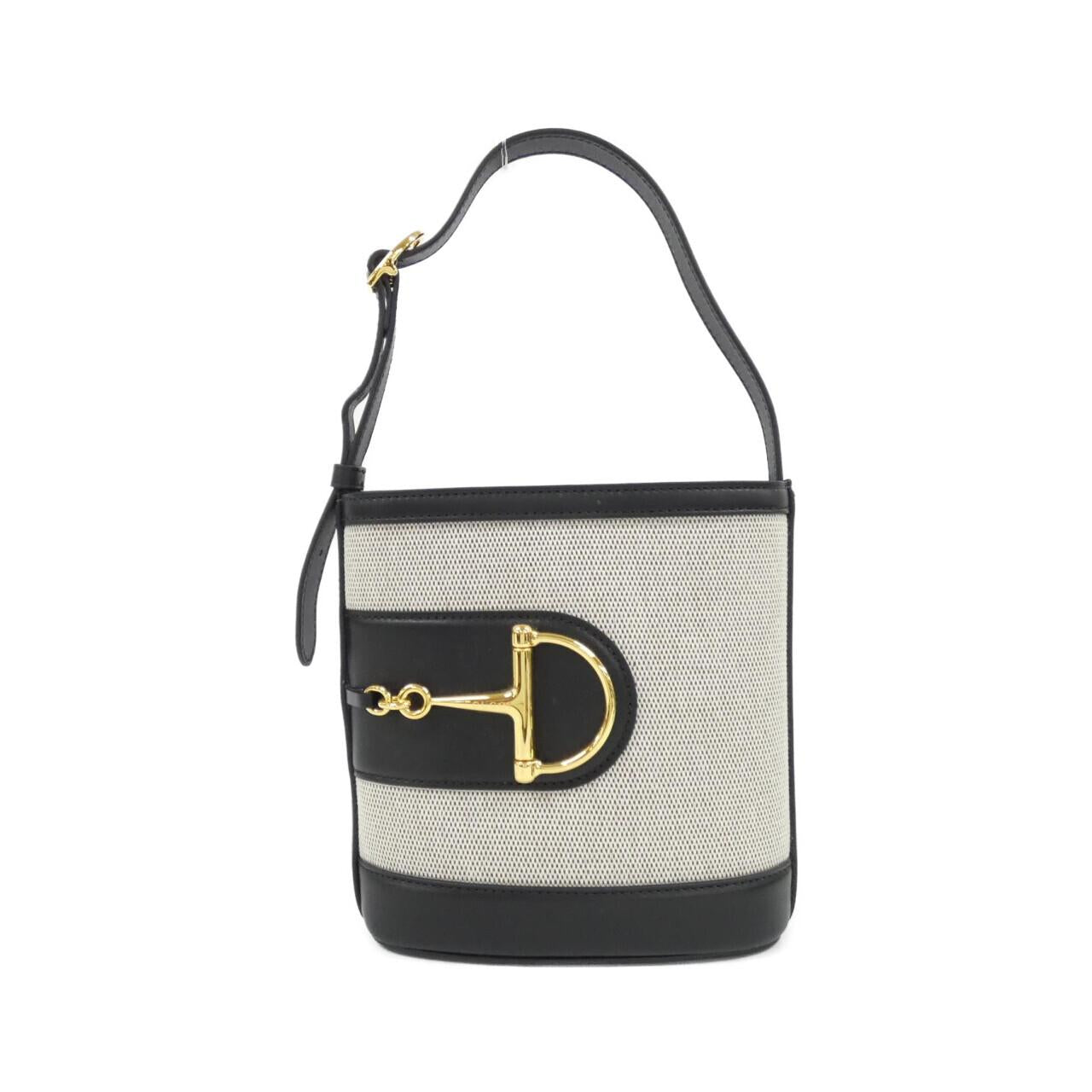 グッチ GUCCI 73 キャンバスレザーショルダーバッグ