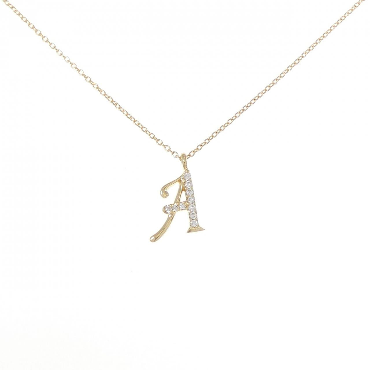 Au750イニシャルAダイヤモンドネックレス