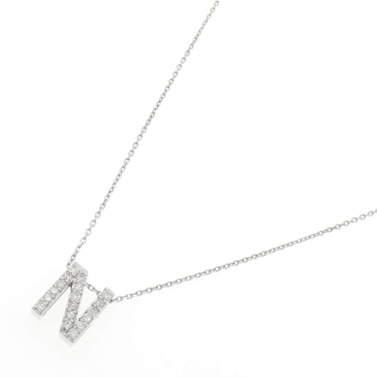 Au750ダイヤモンドイニシャルNネックレス