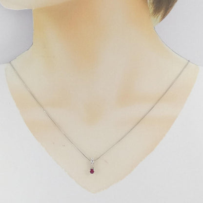 Pt900 Pt850 ルビー ダイヤモンド ネックレス