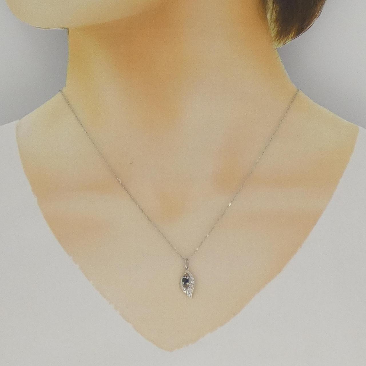 Pt850サファイヤダイヤモンドネックレス