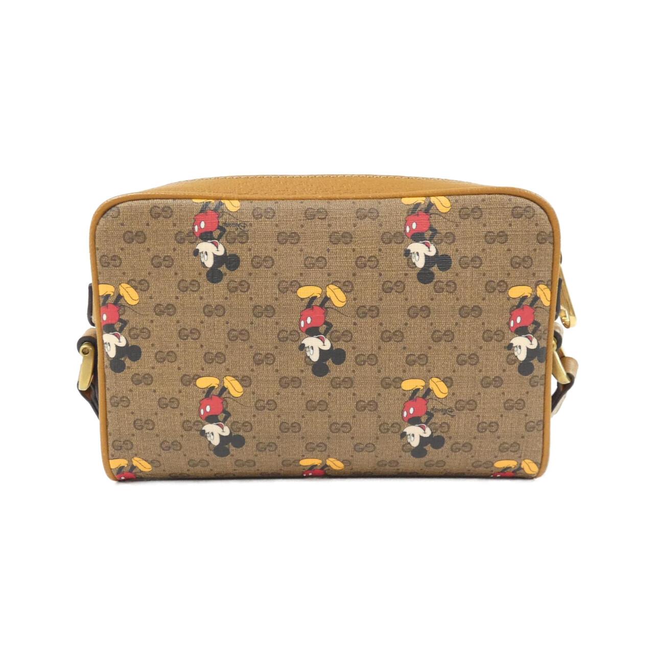 グッチ ミッキープリントミニGGスプリームキャンバス レザー ショルダーバッグ