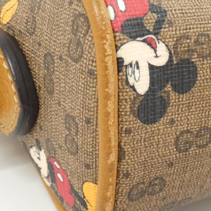 グッチ ミッキープリントミニGGスプリームキャンバス レザー ショルダーバッグ