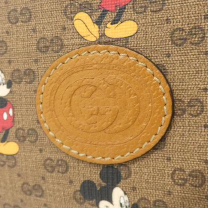 グッチ ミッキープリントミニGGスプリームキャンバス レザー ショルダーバッグ