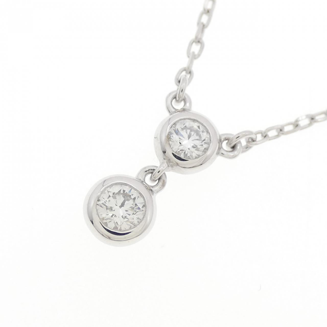 ミキモト K18 ホワイト ゴールド ダイヤモンド ネックレス