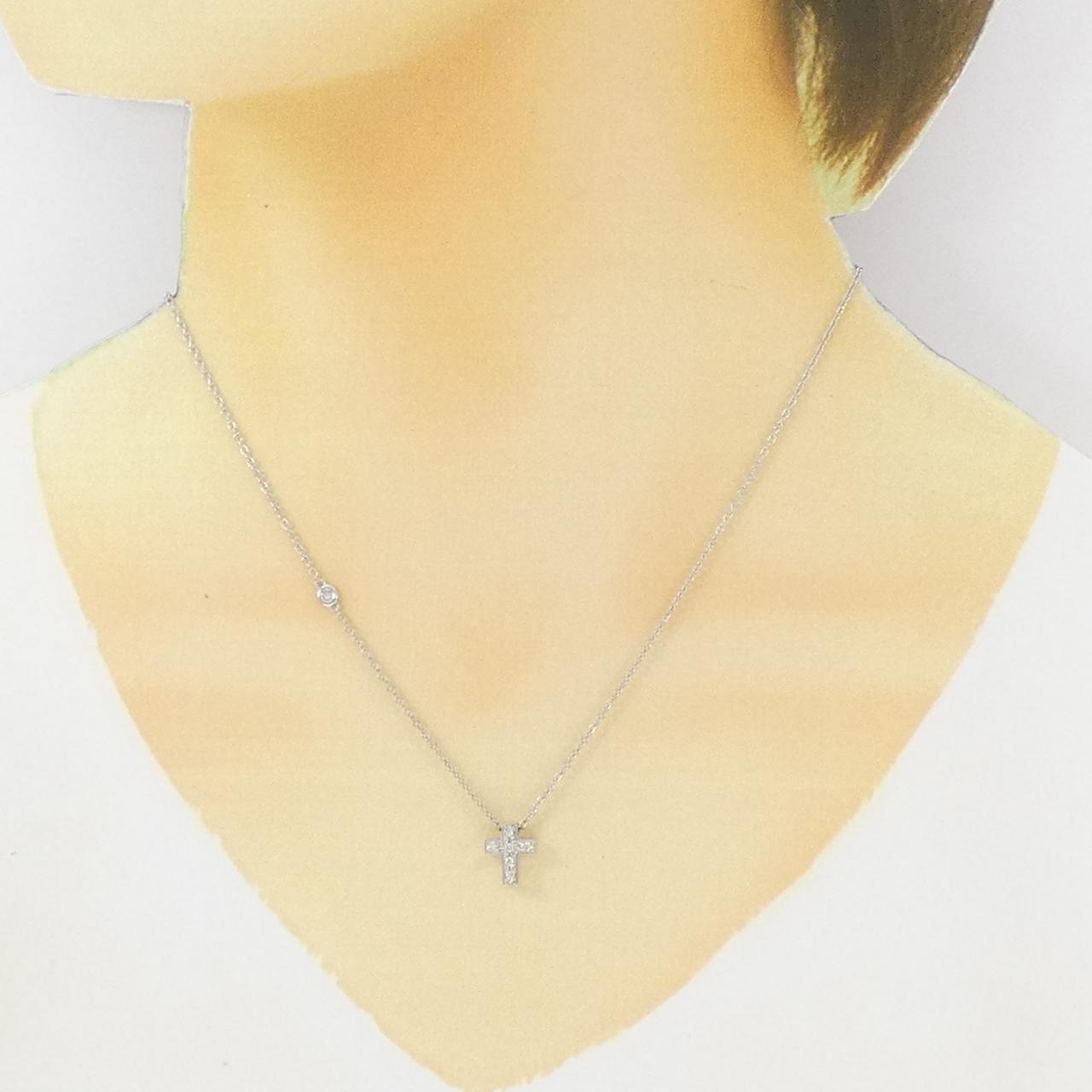 スタージュエリー プラチナ ダイヤモンド クロス ネックレス