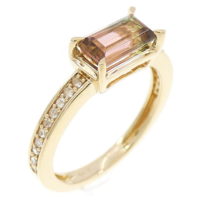 ジーエスティービー Au750 トルマリン ダイヤモンド リング