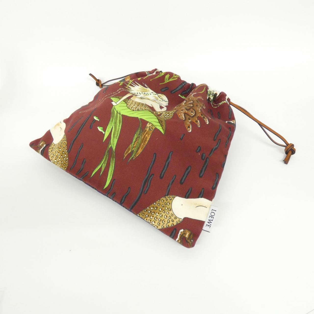 ロエベ Paula Drawstring Pouch キャンバス ポーチ