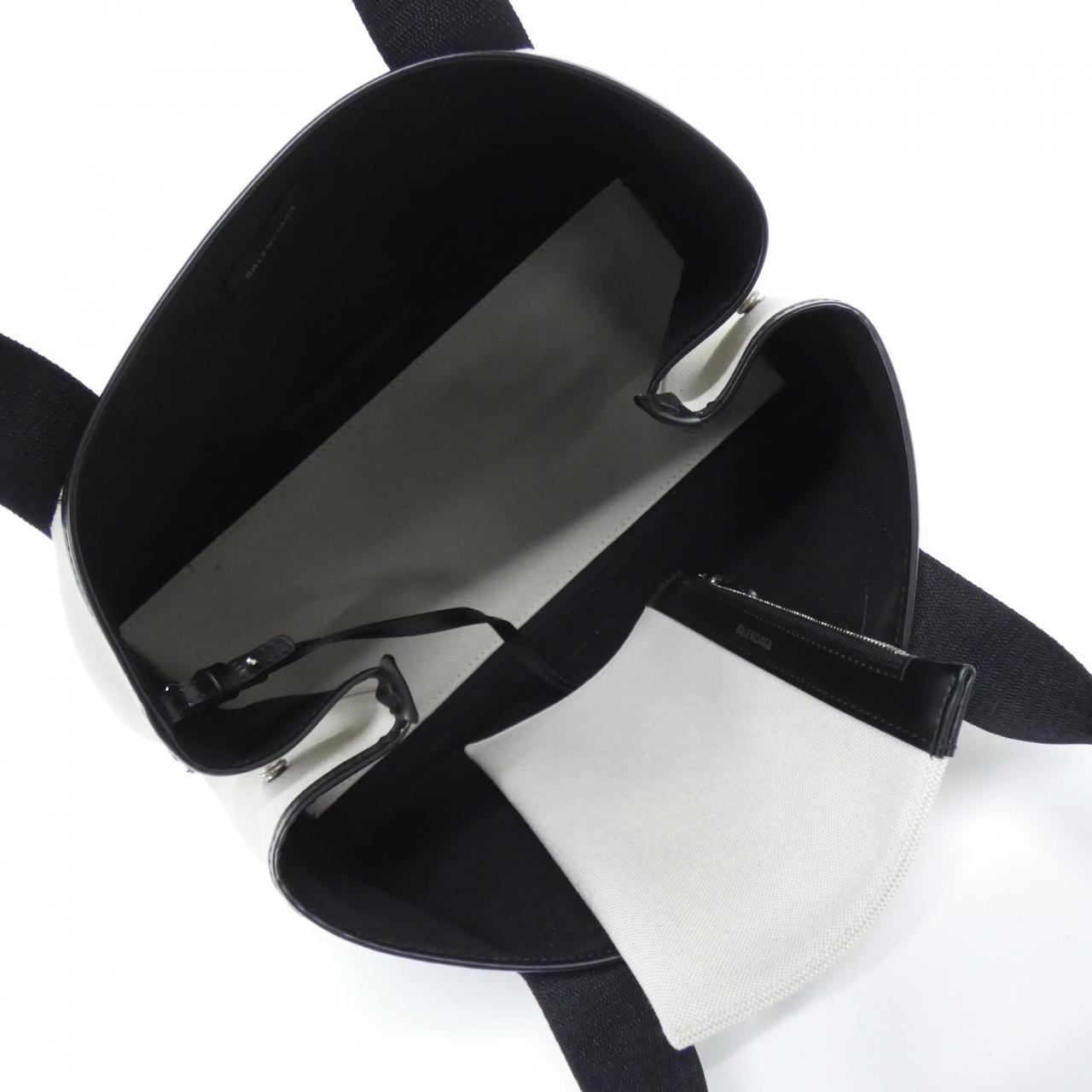 バレンシアガ ネイビー カバス キャンバス カーフ ショルダーバッグ