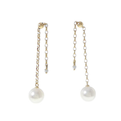 ミキモト アコヤ真珠 Au750 ダイヤモンドピアス