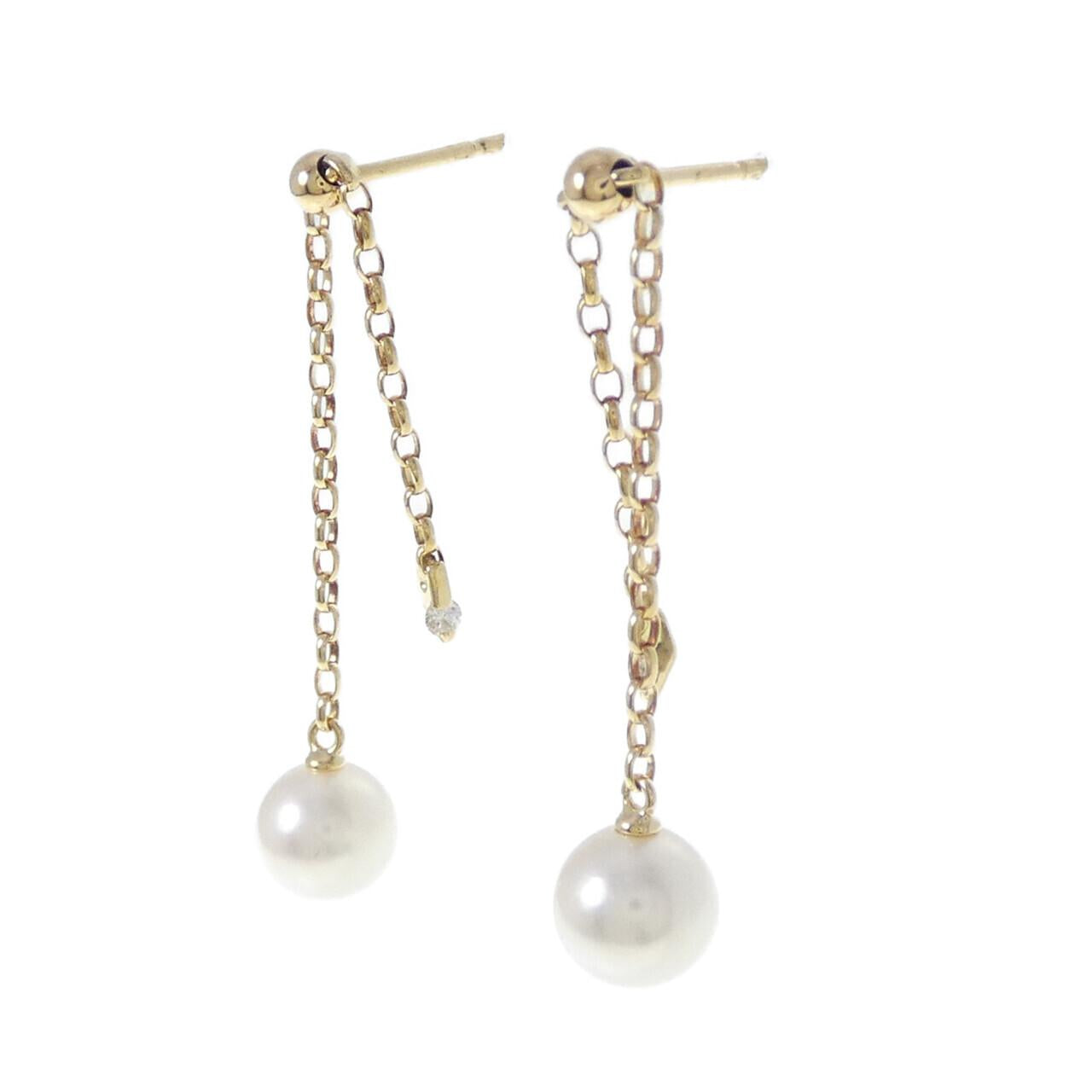 ミキモト アコヤ真珠 Au750 ダイヤモンドピアス