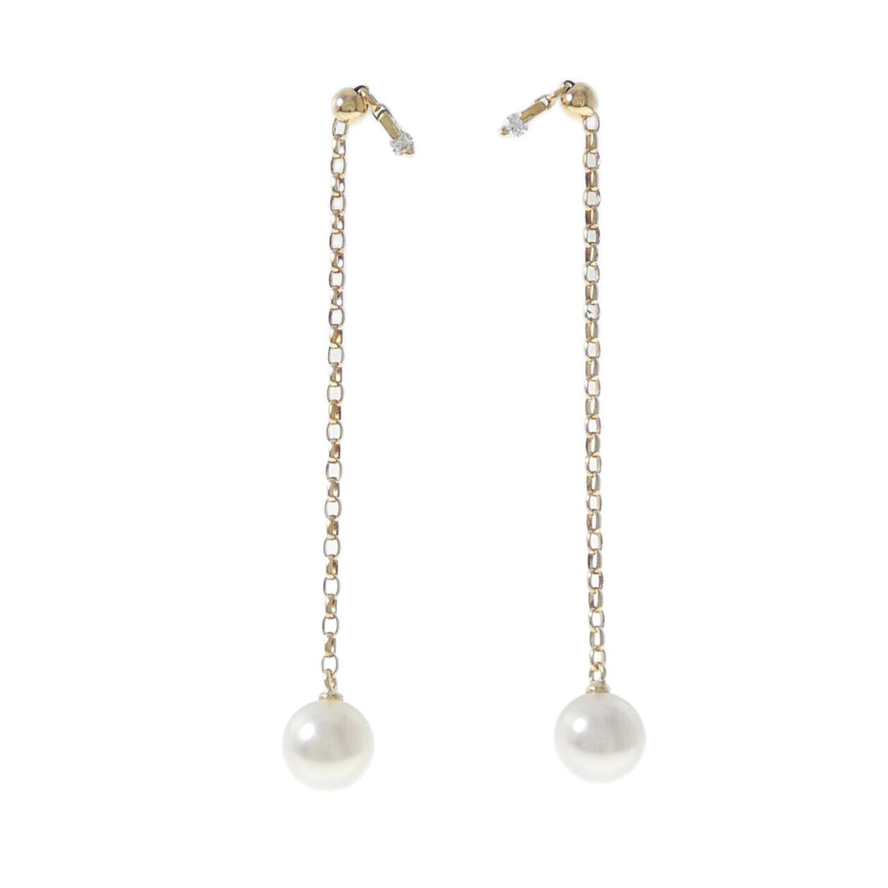 ミキモト アコヤ真珠 Au750 ダイヤモンドピアス