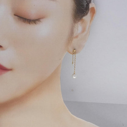 ミキモト アコヤ真珠 Au750 ダイヤモンドピアス