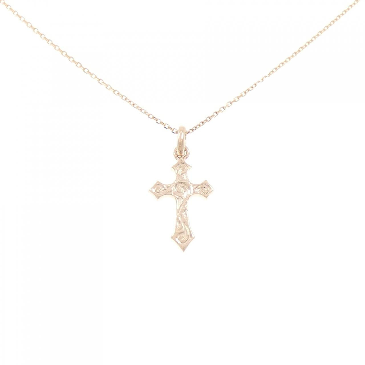 14K ピンク ゴールド クロス ネックレス