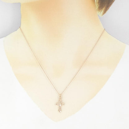 14K ピンク ゴールド クロス ネックレス