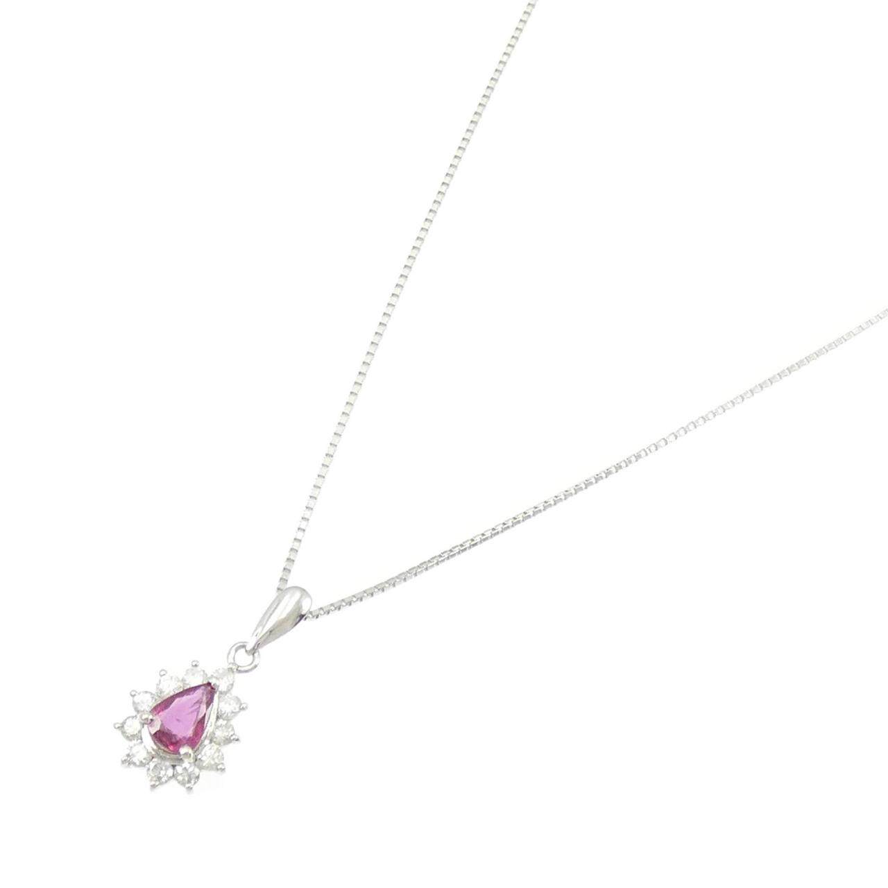 PT850 ルビー ダイヤモンド ネックレス