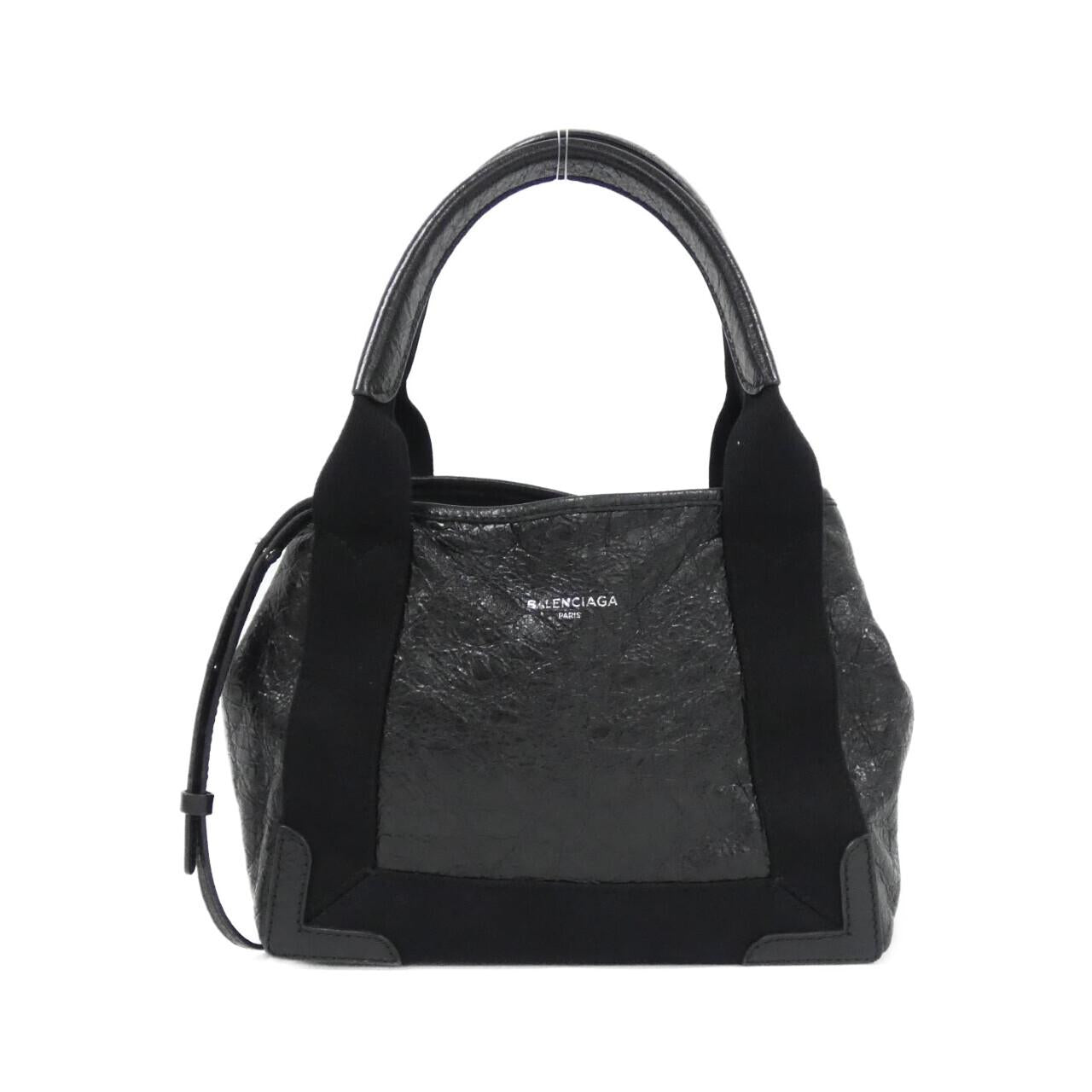 バレンシアガ ネイビー カバ レザー バッグ