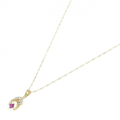 Au750 ルビー ダイヤモンド ネックレス