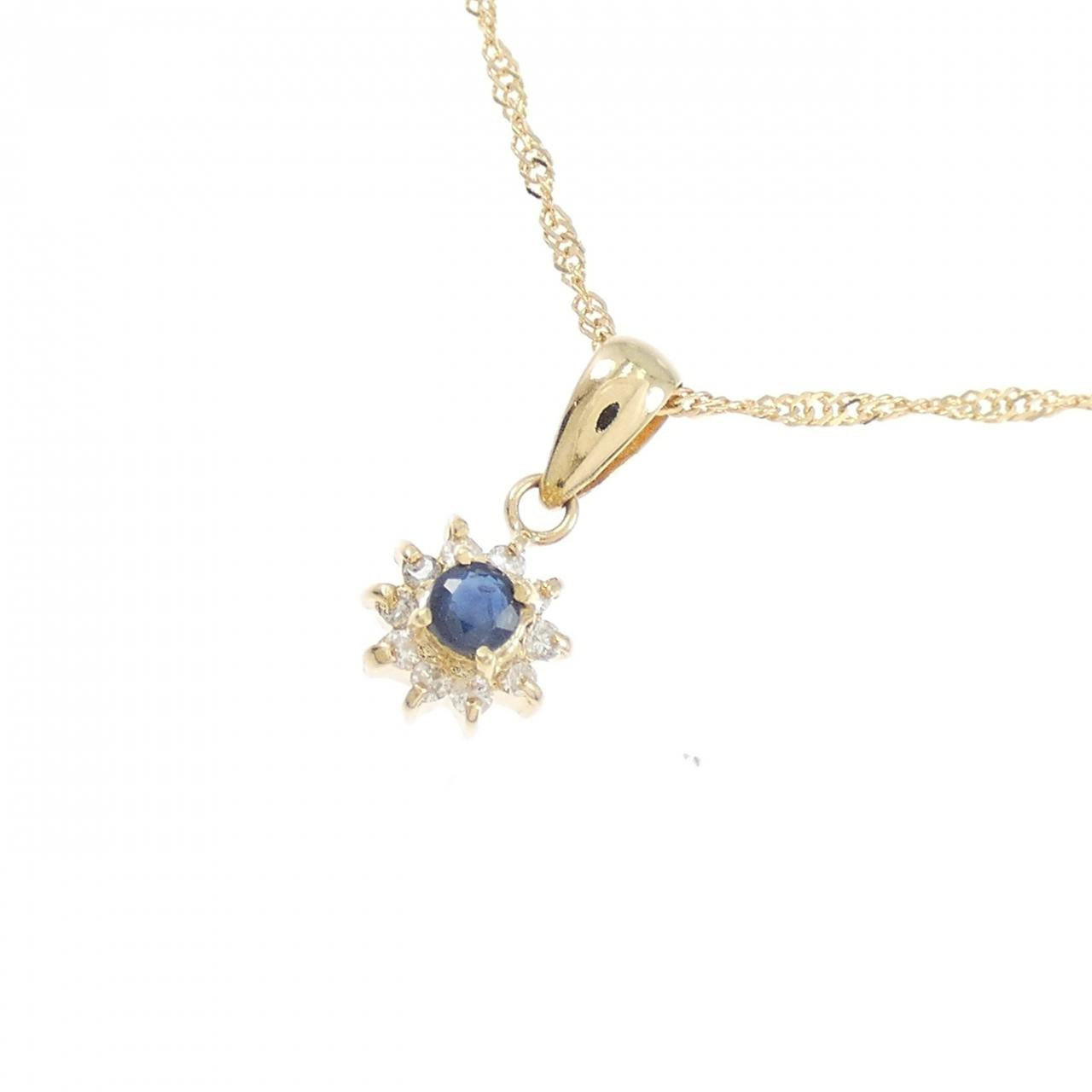 Au750 サファイア ダイヤモンド ネックレス
