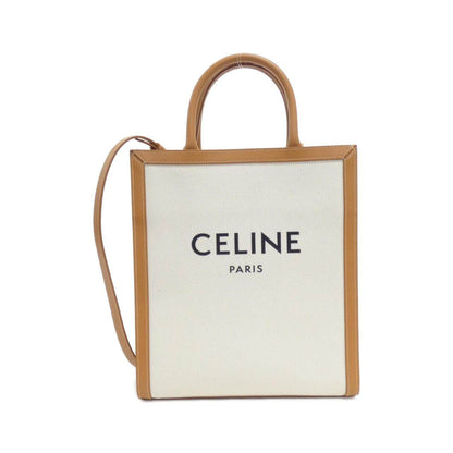 セリーヌ Small Vertical Celine Cabas コットンキャンバス カーフ トートバッグ