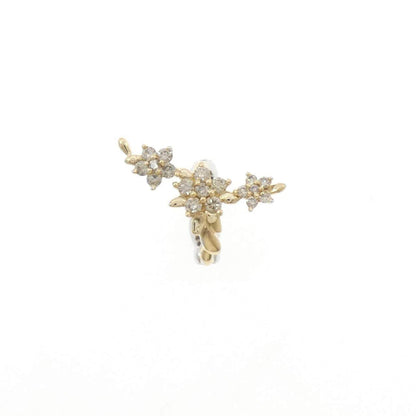 Au750フラワーダイヤモンド片耳イヤリング