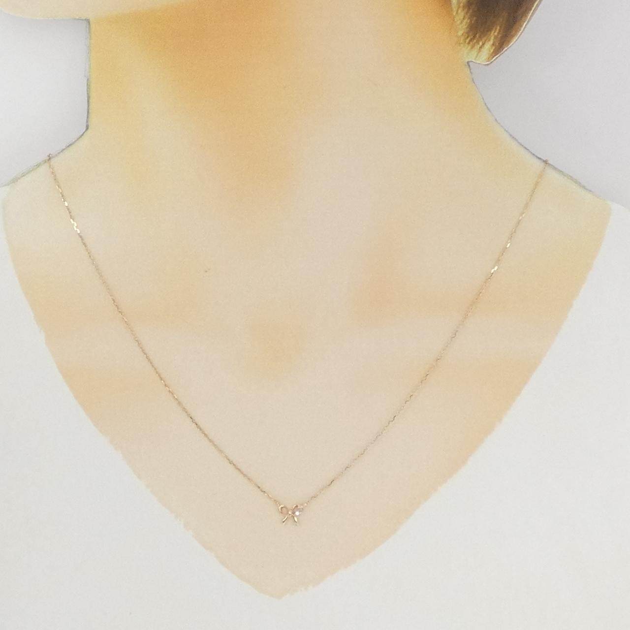 K10ピンクゴールドダイヤモンドネックレス