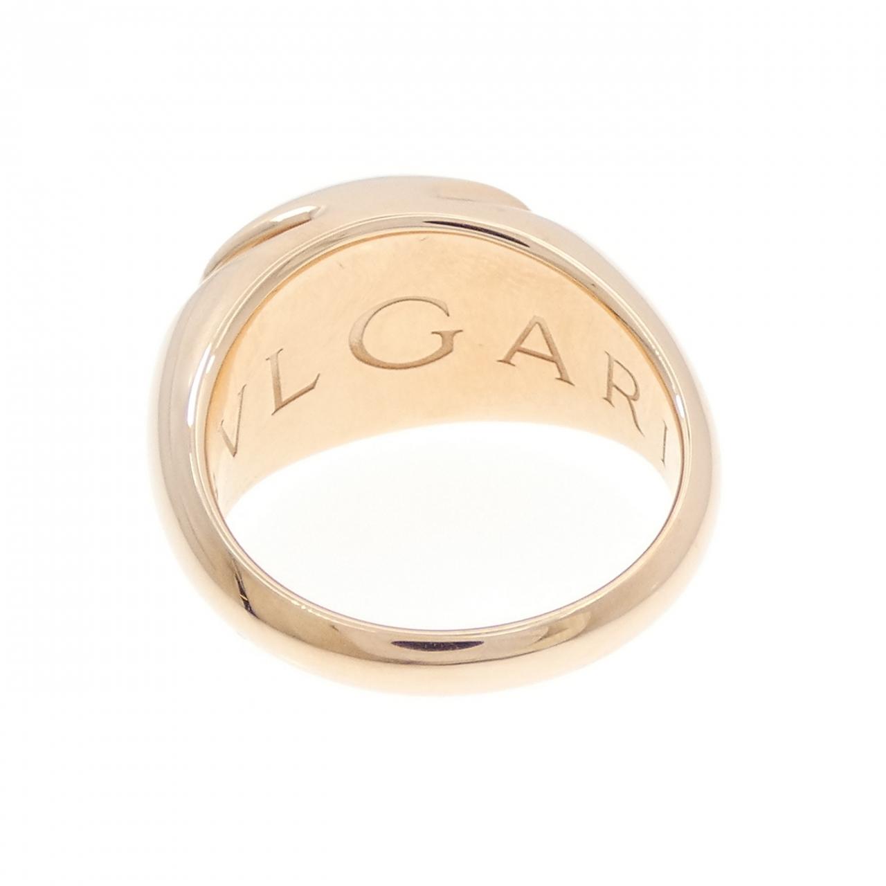 ブルガリ カボション Au750 ピンク ゴールド リング サイズ 11.5